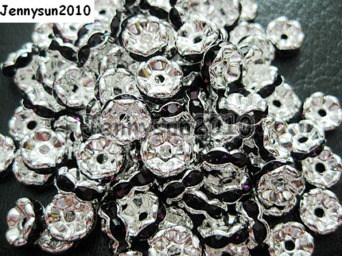 100Pcs Czech Crystal Rhinestone Wavy Rondelle Spacer Beads 4mm 5mm 6mm 8mm 10mm 