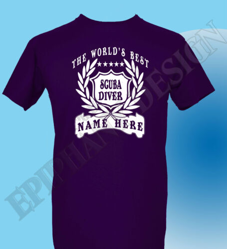 Scuba Diver T-Shirt Personalised Add Name Great Gift Bespoke Aqua Deep Sea Diver