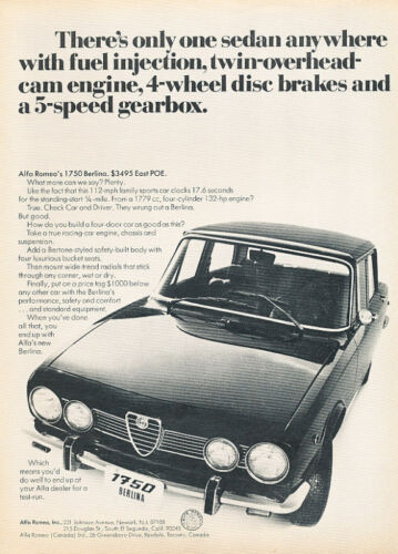 1970 Alfa Romeo 1750 Sdn Vintage Advertisement Ad P55 