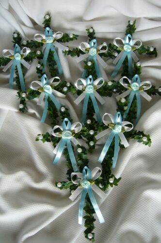 10 Kreuze Tischdeko für Taufe Kommunion Hochzeit  Taufe weiß blau oder rosa