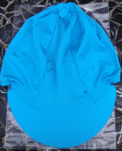 Lycra Équitation Chapeau soie tête Cap couverture uni turquoise avec ou sans pompon