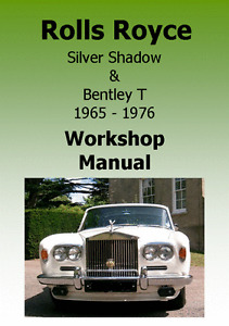 Service Manual and Parts Manual on CD Rolls Royce Silver Shadow Bentley