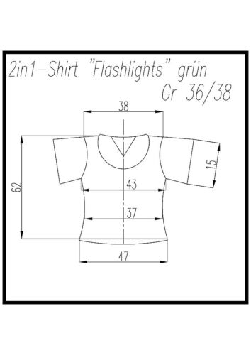 Damen-2i1-Shirt "Flashlights" grün  Gr 36/38 und 40/42 