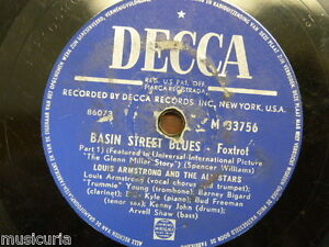 78 rpm LOUIS ARMSTRONG ALL STARS basin street blues [ from glenn miller story ]
