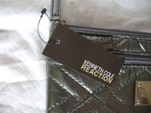 Kenneth Cole Reaction Clutch Purse New Quilted Flat Pouch Metallic NWT 