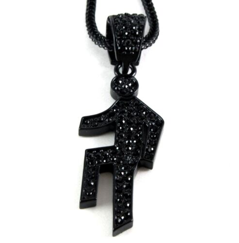 SMALL ICED OUT LMFAO SHUFFLIN PENDANT w/ 30" & 36" CHAIN NECKLACE HIP HOP CZ 