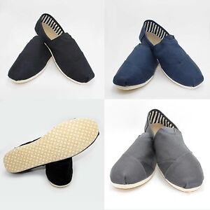 NEW-MENS-CANVAS-FLAT-SHOES-SLIP-ON-SLIPPER-FASHIONABLE-COMFORT