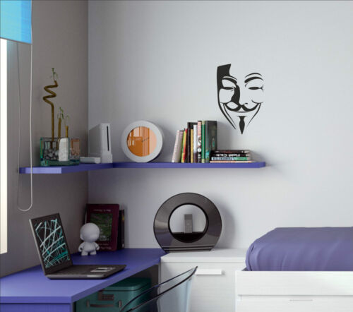 V for VENDETTA Anonymous Mask Guy Guido Fawkes decal sticker vinyl wall art V1