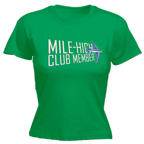 Mile High Club membre T-shirt femme avion airplane Grossier Drôle Cadeau D/'Anniversaire