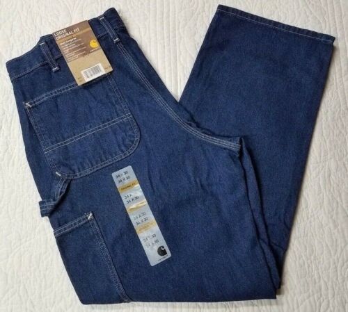 NEW CARHARTT B13 DST MENS DUNGAREE DENIM BLUE JEANS MANY SIZES AVAILABLE 