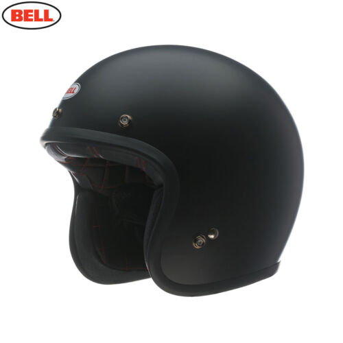Bell Custom 500 Matt Black Open Face Motorcycle Helmet W/ Free Bag Visor & Peak 