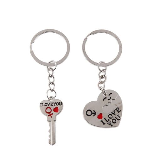 I LOVE YOU Letter Keychain Heart Key Ring Silvery Lovers Love Key Chain 