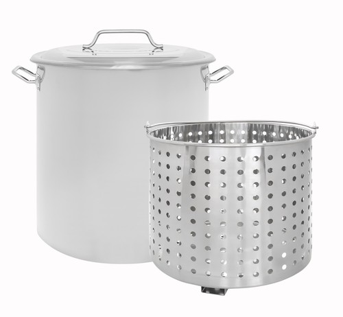 CONCORD Stainless Steel Stock Pot w// Steamer Basket Boiling Steaming Cookware