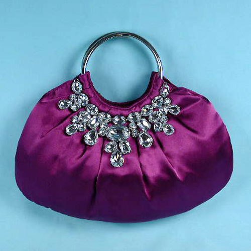Cheap Satin Evening Bag Prom Purse With Chunky Rhinestone Bling P191