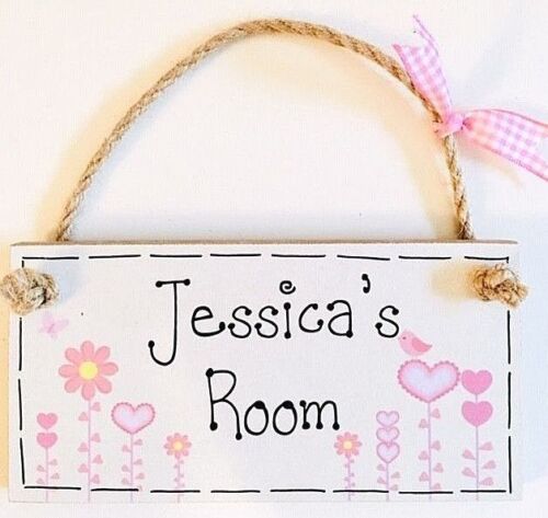 PERSONALISED ANY NAME GIFT new baby girl Room door birth sign plaque keepsake