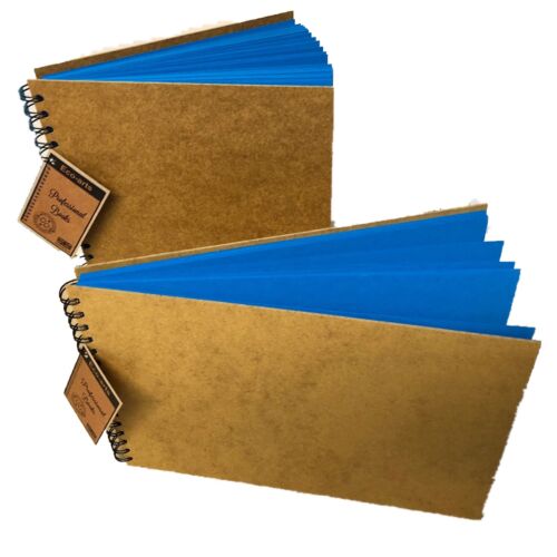 Bleu clair en bois cartonnée housse Scrapbook Pad wirobound Sketch Book Album carte 