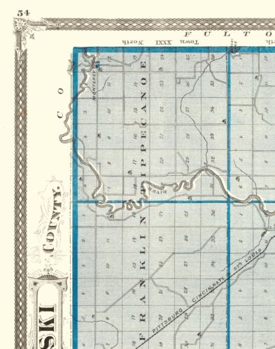 Pulaski County Indiana Baskin 1876-23.00 x 29.27 