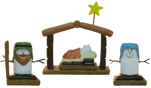 Christmas Decoration S'mores Nativity Scene 4 Piece Set 