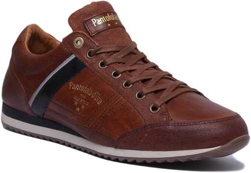 Pantofola d’Oro Matera Uomo Men Leather Tortoise Shell Brown Trainers UK Size 6