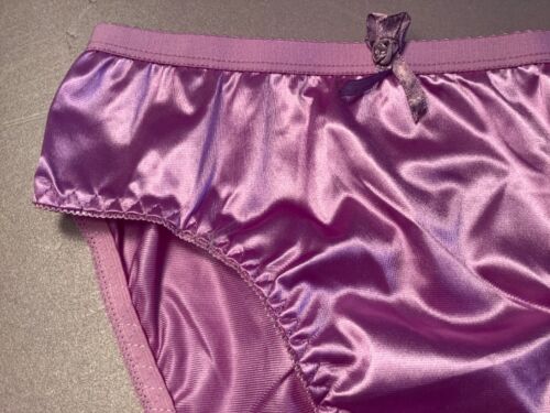 Lavender Shiny Satin Soft  W/decoration Women Panties Bikinis ANN DIANE Size XL 