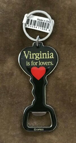 Virginia is For Lovers ~ Metal Key Ring with Bottle Opener ~ New w/Tag 