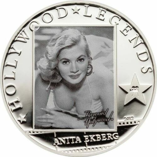 Cook Islands 2012 Hollywood Legends Anita Ekberg 25g Silver Coin Proof