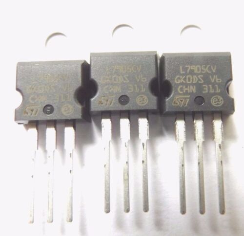 L7905CV Original St regulador negativo de alta calidad 5 V 1.5 A 3-Pin TO-220 7905 x3 un.