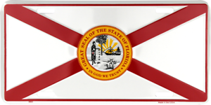 State of Florida FL Flag 6/"x12/" Aluminum License Plate Tag Made in USA