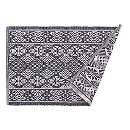 C&F Home Set of 4 Pcs 13x19 Quilted Placemat,Scandinavian Jacquard Navy 
