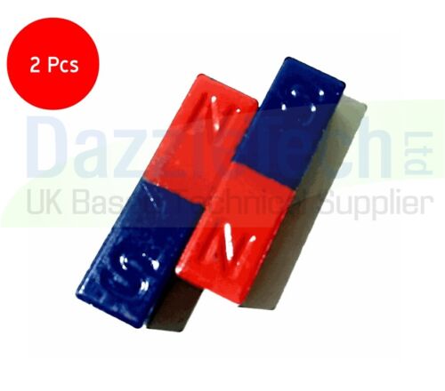 Ferrite Block Magnet Coloured North South 9 x 9 x 40mm Pack of 2