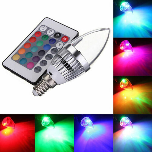 Control New E14 3W RGB LED 16 Color Changing Candle Light Lamp Remote J9H3 