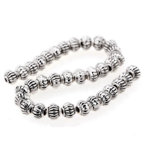 5mm retro Round Ball spacer beads Diy metal alloy jewelry accessories 50-500 pcs 