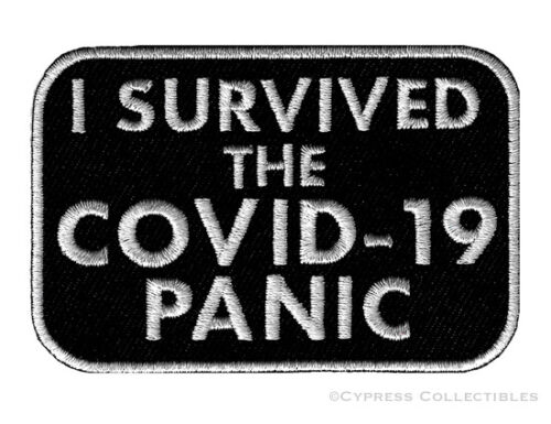CORONA PANIC SURVIVOR iron-on PATCH embroidered FUNNY C#VID 19 PANDEMIC RECOVERY 