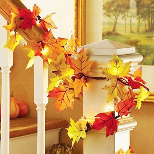 LED Fall Maple Leaves Fairy String Light Leaf Lamp Garland Party Halloween Decor
