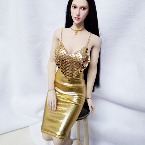 Hot Custom 1:6 Scale Metal Corset dress For 12" Female PH TBLeague UD Body Doll 