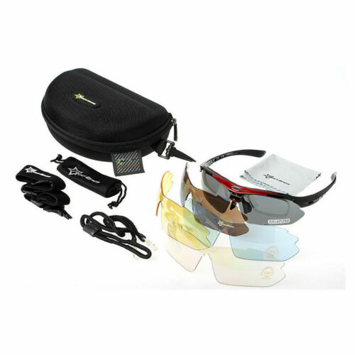 ROCKBROS Polarized Sunglasses Outdoor Cycling UV400 Eyewear Goggles with 5 Lens 