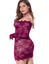 Womens Regular and Plus Size Chemise Floral Lace Off Shoulder See Through