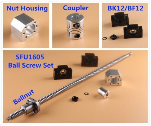 CNC SFU1605 Ball Screw SET L300-2000mm /& Ballnut Housing /& Coupler /& BK//BF12 US