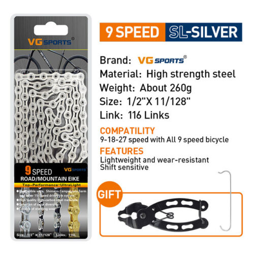 VG Bicycle Chain 8 9 10 11 Speed Mountain Road Bike MTB Chains Part 116 Links