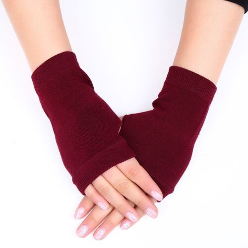 1 Pair Women Cashmere Fingerless Warm Winter Gloves Hand Wrist Warmer Mittens-WI
