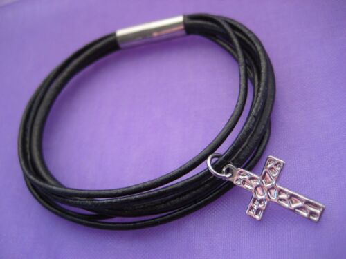 U PICK Leather Bracelet Cross Charm First 1st Holy Communion Confirmation AGTU 