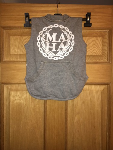 MAHARISHI BOYS MID GREY SWEAT VEST WITH MAHA CREST PRINT!!!