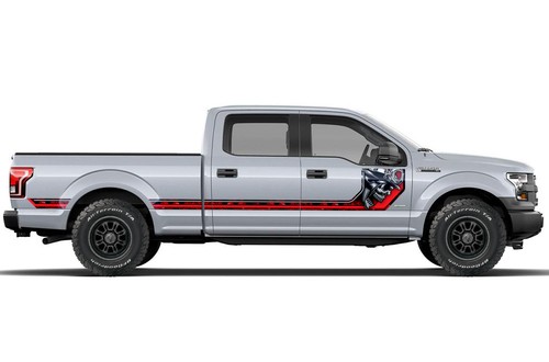 Ford F150 Rally Race Stripes Side Graphic Kit Truck Bed Decal Set 15-17 HAVOC R