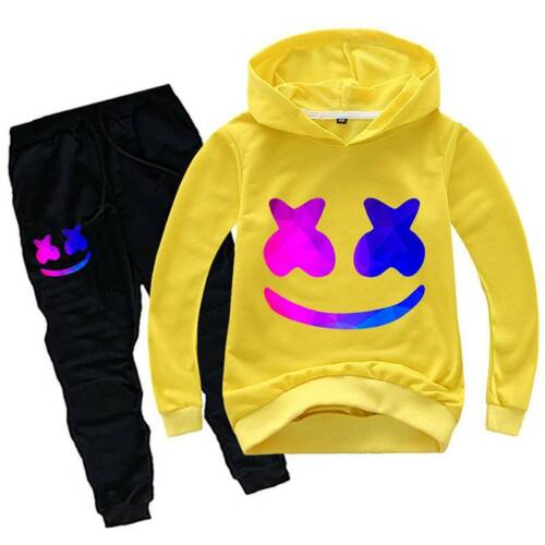 Kids Boy DJ MarshMello Hooded Thick Warm Cosplay Fancy Hoodie Tractsuit Jumpsuit