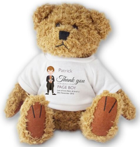 Personalised PAGE BOY wedding teddy bear thank you gift allted15