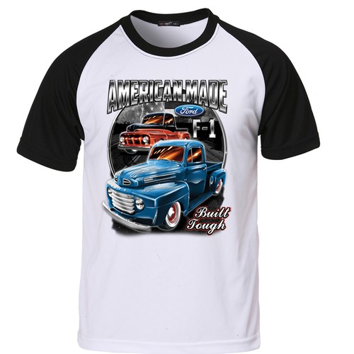 Da Uomo/'S T SHIRT CON LICENZA FORD AMERICANA Pick Up f100 v8 Vintage Classico Auto