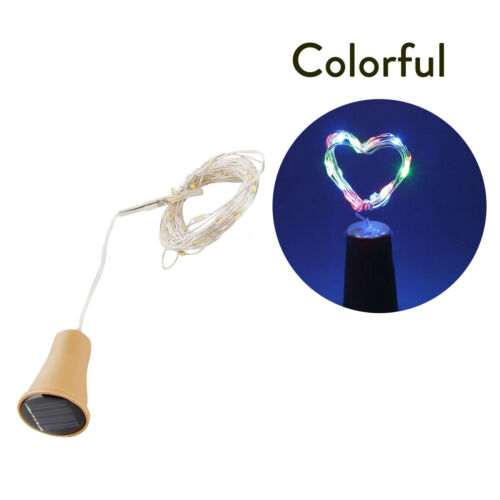 1M 2M LED Solar Copper Cork Wire String Fairy Lights Wine Bottle Decor Lamp ST