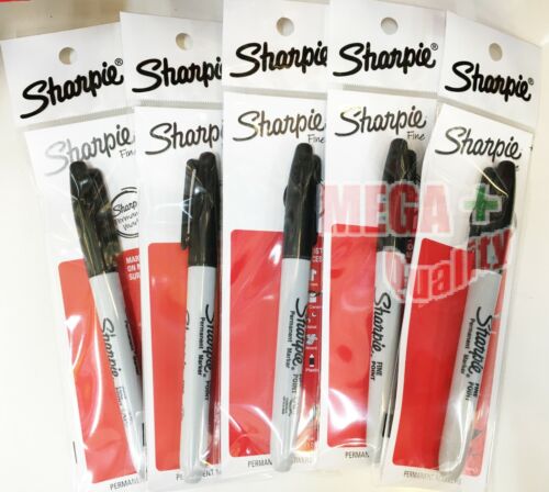 Sharpie Black Fine Marker Permanent Point Pack of 5 