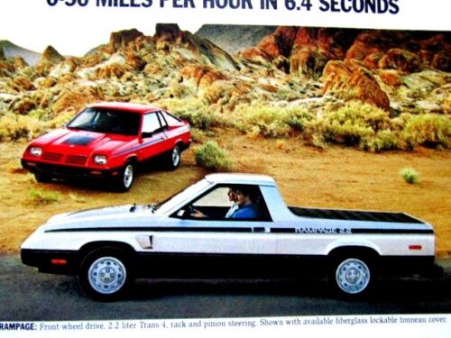 1982 Dodge Rampage Pick Up 6.4 Seconds Original Print Ad 8.5 x 11" 0-50 