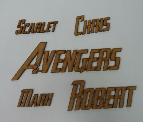 noms ou lettres Plaque Murale Signe MDF Personnalisé Avengers en bois Script mots 